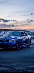 Blue Dodge Charger SRT Burnout GIF