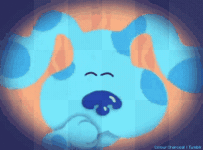 Blue Dog With Orange Spots GIF