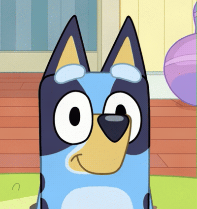 Blue Dog With Yellow Nose Smiling GIF