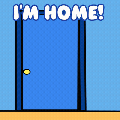Blue Door With I'm Home GIF