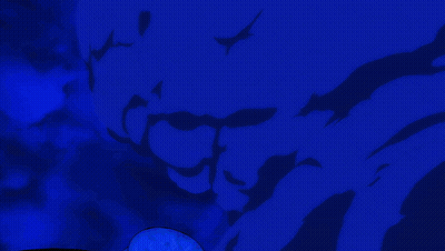 Blue Dragon With Horns And Lightning Bolt GIF