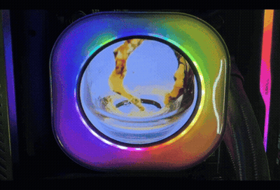 Blue Dress Woman In Circle At Clock Tower GIF