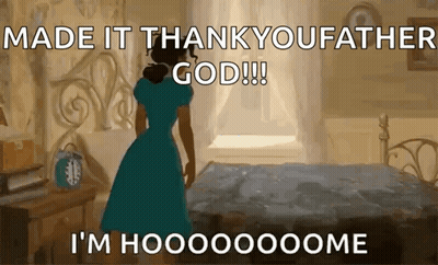 Blue Dress Woman Says Made It Thank You Father God GIF