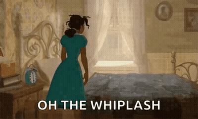 Blue Dress Woman Standing By Bed And Window GIF