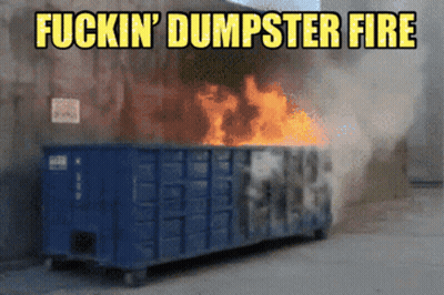 Blue Dumpster On Fire Fuckin Dumpster Fire GIF