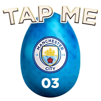 Blue Egg With Manchester City Sticker