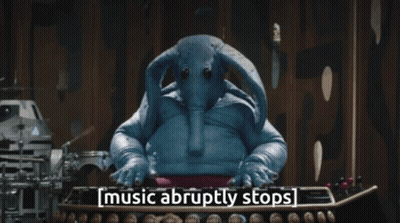 Blue Elephant Music Abruptly Stops GIF