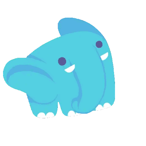 Blue Elephant Smiling Sticker