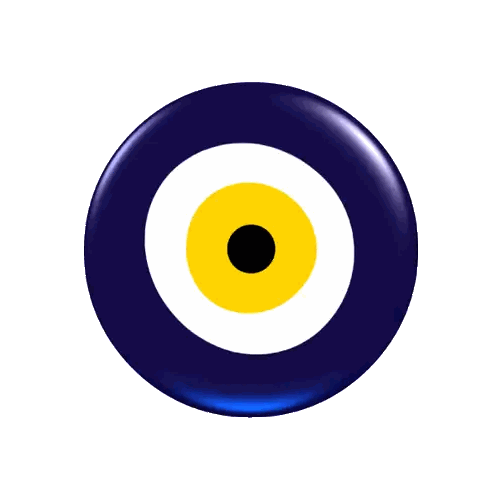 Blue Evil Eye With Yellow Center Sticker
