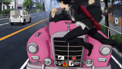 Blue Exorcist Getting Hit By Pink Car