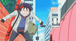Blue Exorcist Rin Yells At Pink Car Angry