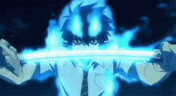 Blue Exorcist Sword Power Blue Aura