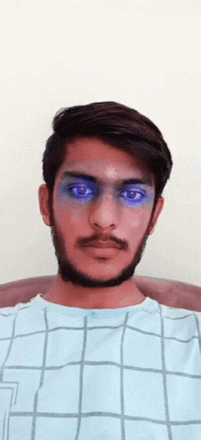 Blue-Eyed Bearded Man In Blue And White Checkered Shirt GIF