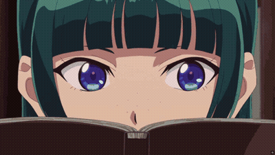 Blue-Eyed Girl Reading Ao No Exorcist Book GIF