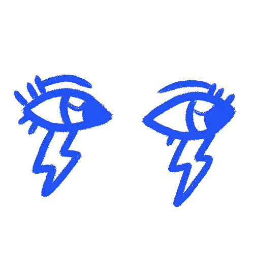 Blue Eyes With Lightning Bolts Sticker