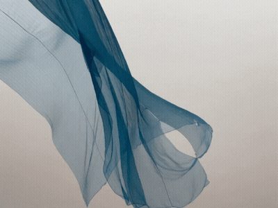 Blue Fabric Blowing in Wind