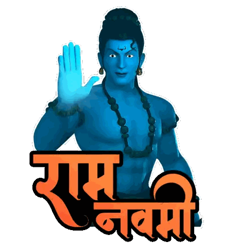 Blue Face Man Ram Navami Sticker