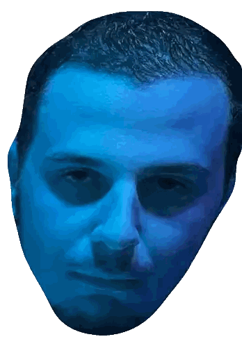 Blue Faced Man With Beard Sticker