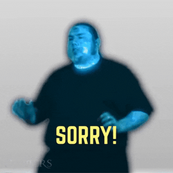 Blue Fat Guy Disintegrate GIF