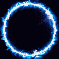 Blue Fire Electric Circle Flames GIF