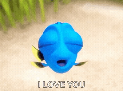 Blue Fish Saying I Love You GIF