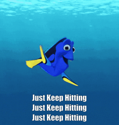 Blue Fish Swimming Just Keep Hitting GIF