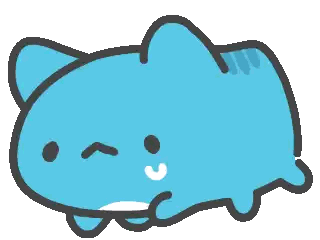 Blue Fish With Sad Look Sticker