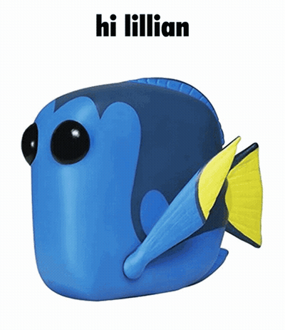 Blue Fish With Yellow Tail Says Hi Lillian GIF
