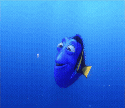 Blue Fish With Yellow Tail Swimming GIF