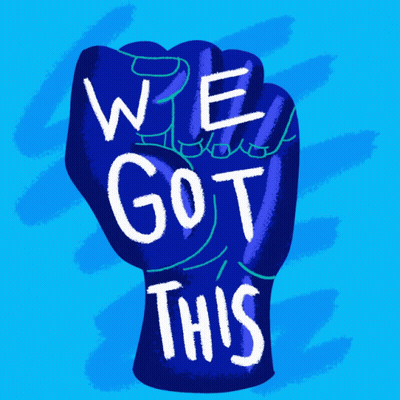 Blue Fist Saying We Got This GIF
