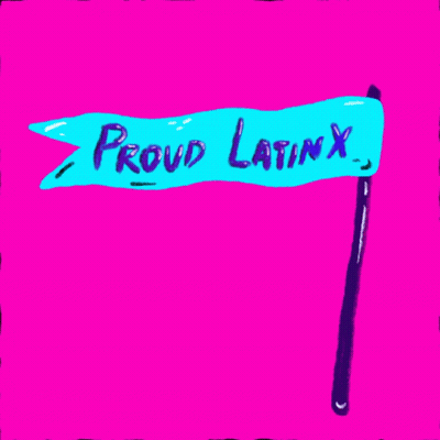 Blue Flag Saying Proud Latin X GIF
