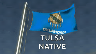 Blue Flag Saying Tulsa Native GIF