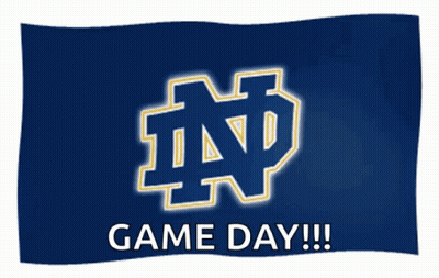 Blue Flag With Notre Dame Logo Game Day GIF