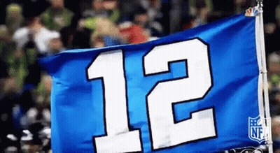 Blue Flag With Number 12 GIF