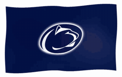 Blue Flag With Penn State University Logo GIF