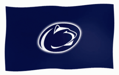 Blue Flag With Penn State University Logo GIF