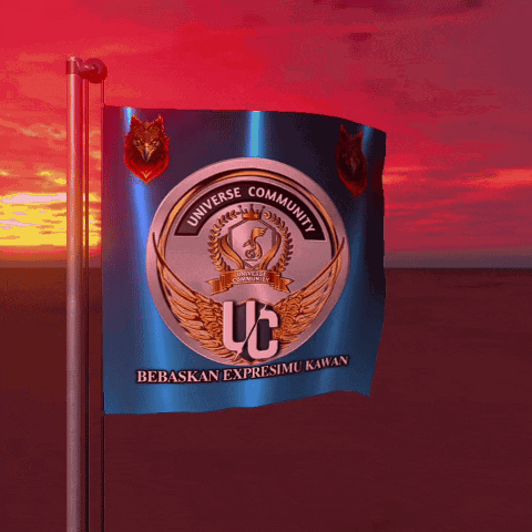 Blue Flag With Universe Community GIF