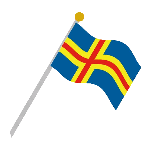 Blue Flag With Yellow And Red Stripes Sticker
