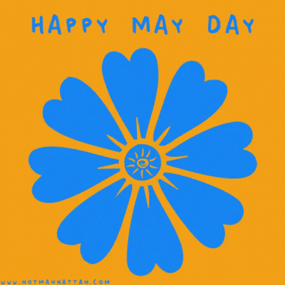 Blue Flower Happy May Day GIF