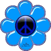 Blue Flower With Peace Sign Sticker