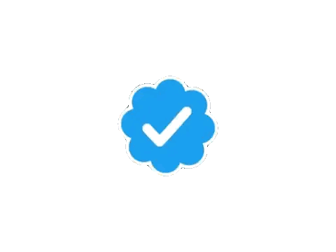 Blue Flower With White Check Mark Sticker