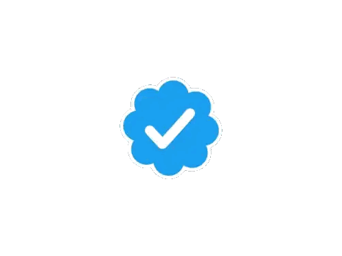 Blue Flower With White Check Mark Sticker