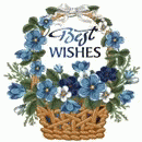 Blue Flowers Best Wishes Basket  GIF