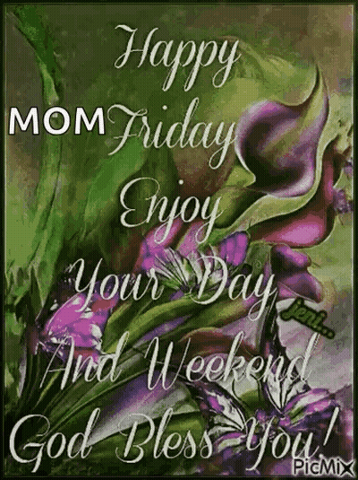 Blue Flowers Hearts Good Morning Happy Friday Have A Blessed Day GIF