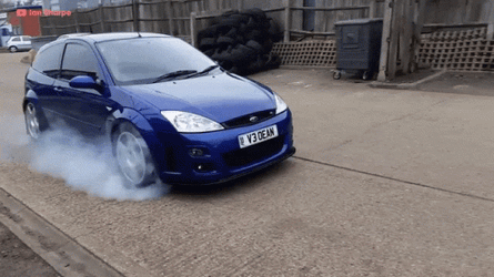 Blue Ford Focus Burnout GIF