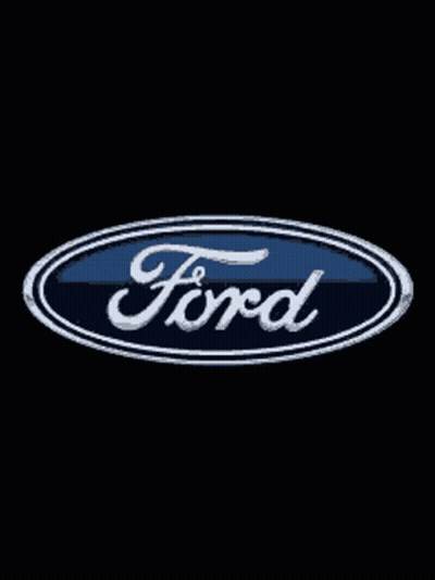 Blue Ford Logo On Black Background GIF
