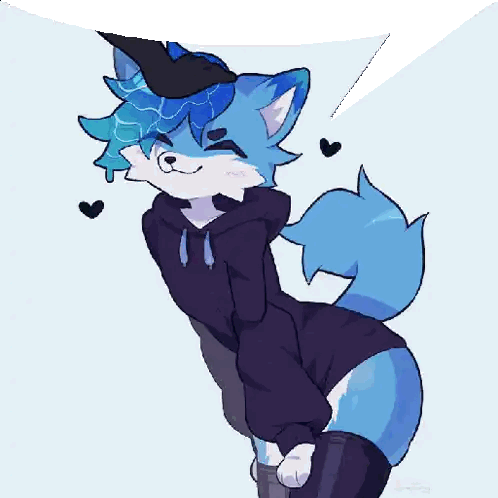 Blue Fox In Black Hoodie Sticker