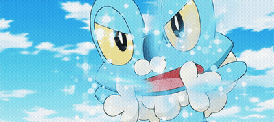 Blue Frog With Yellow Eyes Holding Light GIF