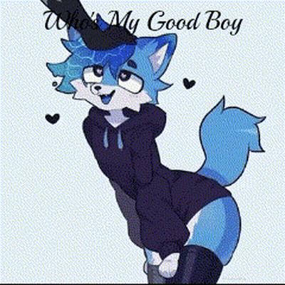 Blue Furry Cartoon Character In Black Hoodie And Knee High Boots GIF