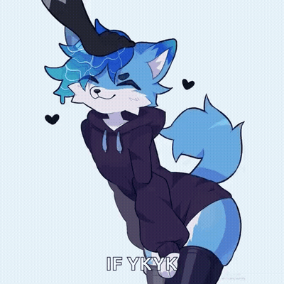 Blue Furry Saying If Yk Yk GIF